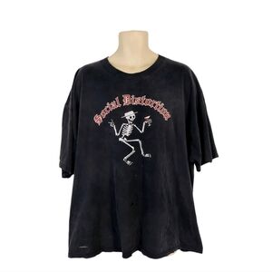 Vintage Social D Distortion Concert T Shirt Size 3X Black Skeleton Cocktail